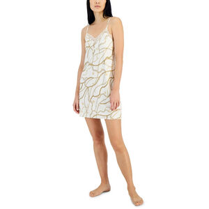 INC International Concepts Women's Size XS White Stretch Satin Chemise NWT